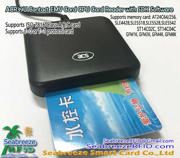 ACR39U Байланыш EMV Card CPU Card Reader менен SDK Программасы менен, from Seabreeze SmartCard Co.,Ltd.