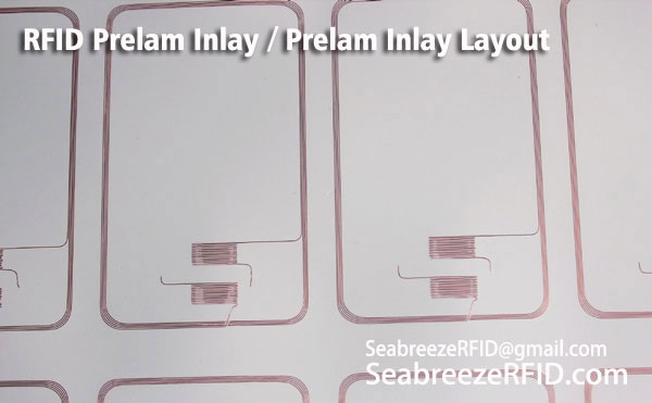 , RFID Prelam বাঁধান, Prelam বাঁধান লেআউট, কপার অ্যান্টেনা সহ RFID inlays