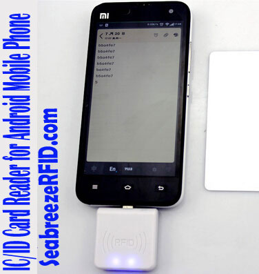 Mobile Phone IC Card Reader Suitable for Android Mobile Phone, Mobile Phone ID Card Reader Suitable for Android Mobile Phone, IC kártyaolvasó Android mobiltelefonhoz. SeabreezeRFID LTD.