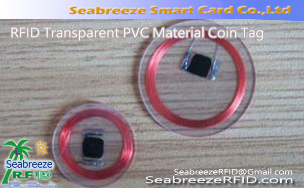 RFID Transparentné PVC mince Tag