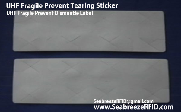 UHF Fragile Prevent trhat Sticker, UHF Fragile Prevent trhat Label, UHF Fragile Prevent Demontáž Sticker