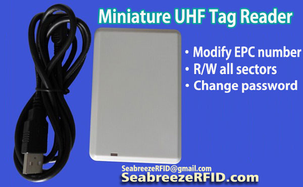 UHF kecil Tag Reader, boleh Ubahsuai Nombor EPC
