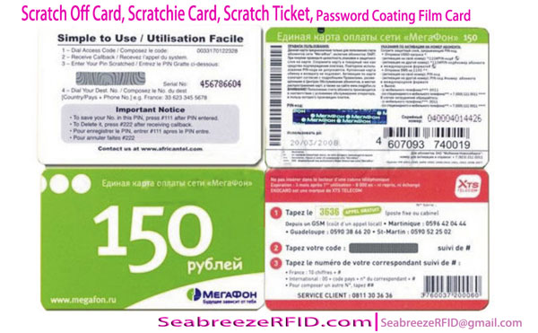 Stírací karty, Scratchie Card, Scratch Ticket, Heslo nátěrový film Card