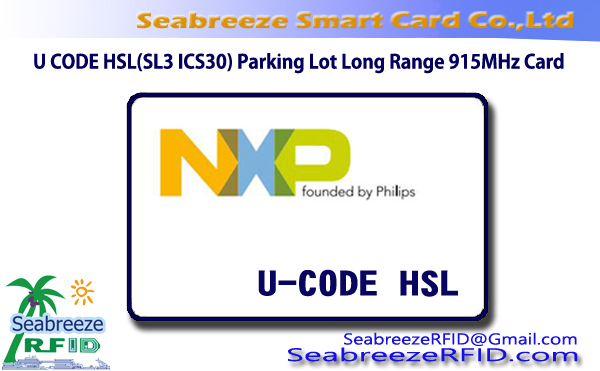 U CODE HSL Thin Card, U CODE HSL(SL3 ICS30) Parkovací plocha v areálu Long Range 915MHz Card, Bílá karta ISO 18000-6B