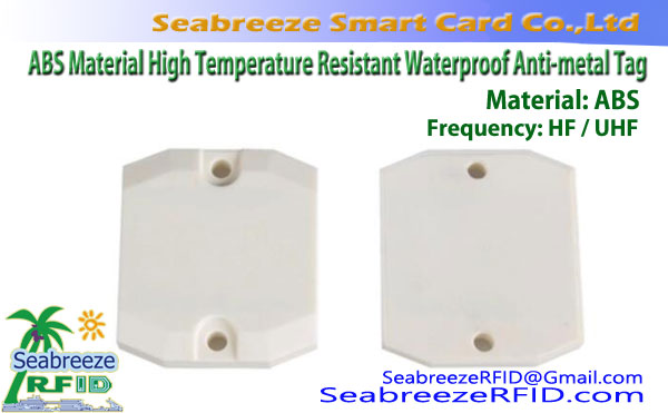 ABS Materiál odolné vysokým teplotám Vodotěsné RFID Anti-metal Tag