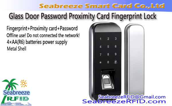 Metal Shell Glasdörr Fingerprint lås, Glasdörr Password Fingerprint lås, Glasdörr Password Proximity Card Fingerprint lås