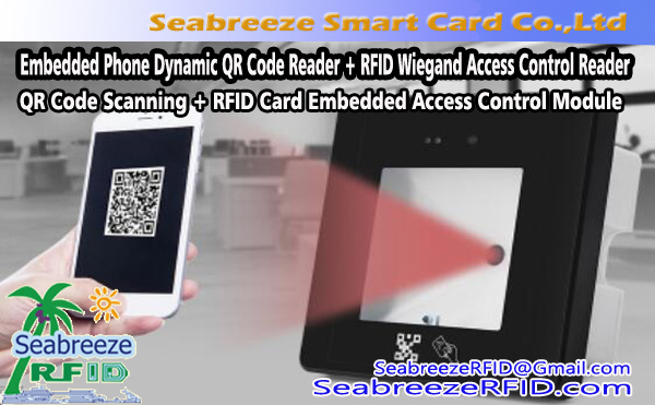 Pembaca Kode QR Dinamis Ponsel Seluler + RFID Wiegand Akses Kontrol Reader, QR Code Scanning Modul Embedded