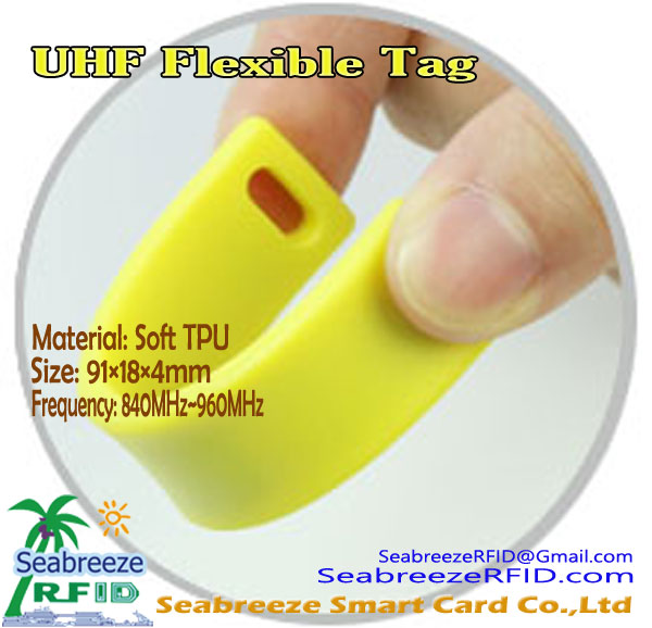 TPU素材UHF柔軟なタグ, 長方形UHF柔軟なタグ, TPU Material UHF Flexible Anti-metal Tag, Shenzhen  Seabreeze Smart Card Co.,Ltd.