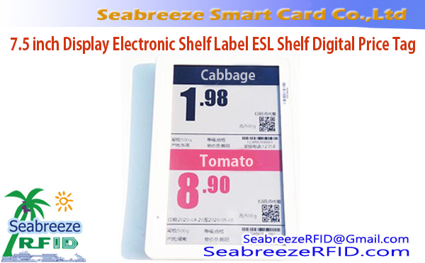 7.50 pulgada nga Display Electronic Shelf Label ESL Shelf Digital Price Tag