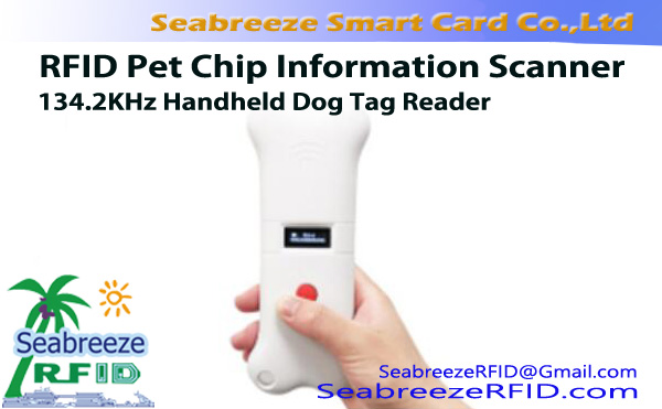 Portable RFID Pet Chip Impormasyon Scanner, 134.2KHz Handheld Dog Tag Reader