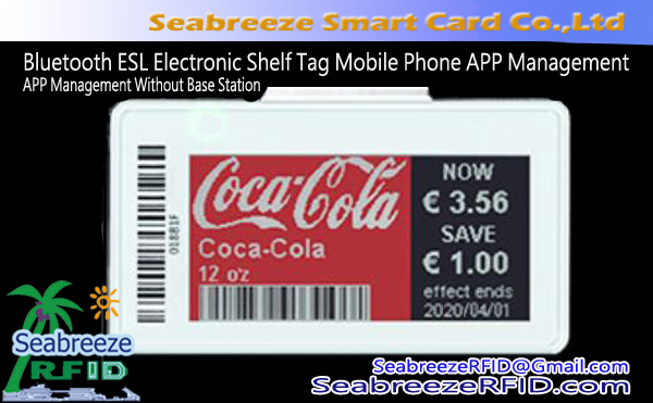 Bluetooth ESL Electronic Shelf Tag Gerenciamento de aplicativo de celular sem estação base, Etiqueta de prateleira de papel eletrônico de tela EPD