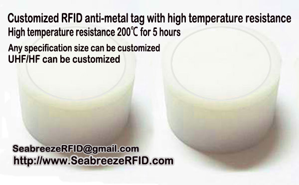 Приспособена долгорочна висока температура 200℃ антиметална RFID ознака, Електронска ознака за цевки за дупчење на нафта бунар