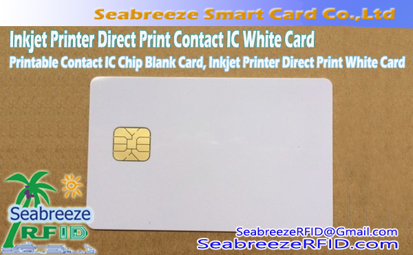 Printable Contact IC Chip Blank Card, Inkjet Printer Direct Print Contact IC White Card
