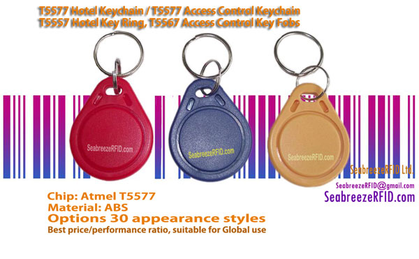 T5577 Hotel Keychain, T5577 Access Kontrolléiere Keychain, T5557 Hotel Key Ring, T5567 Access Kontrolléiere Key Fobs