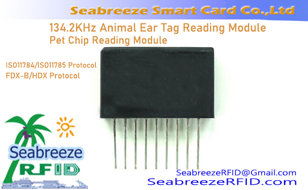 134.2KHz Animal Ear Tag Reading Module Compliant with ISO11784/ISO11785 FDX-B/HDX Protocol, Pet Chip Reading Module