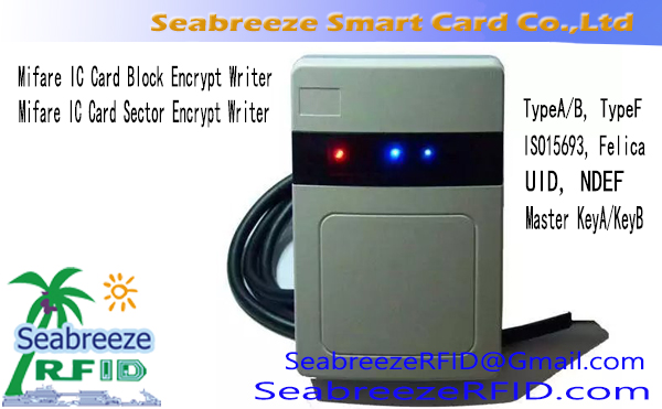 Mifare IC Card Block Encrypt Writer, ISO14443 TypeA&ຂ，ISO15693, Mifare IC Card Sector Encrypt Writer