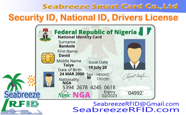 IDs de segurança, IDs nacionais, Carteira de motorista, Cartão de identificação de segurança, identidade nacional, ID do visitante