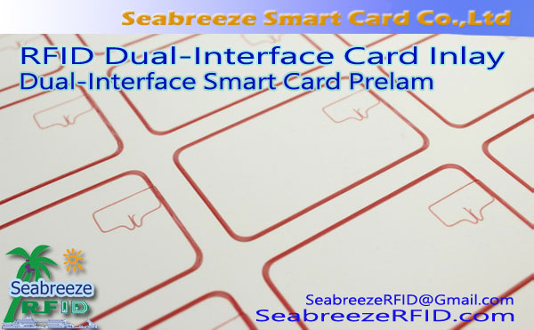 RFID Doub-Entèfas Kat Enkruste, Doub-Entèfas Smart Card Prelam